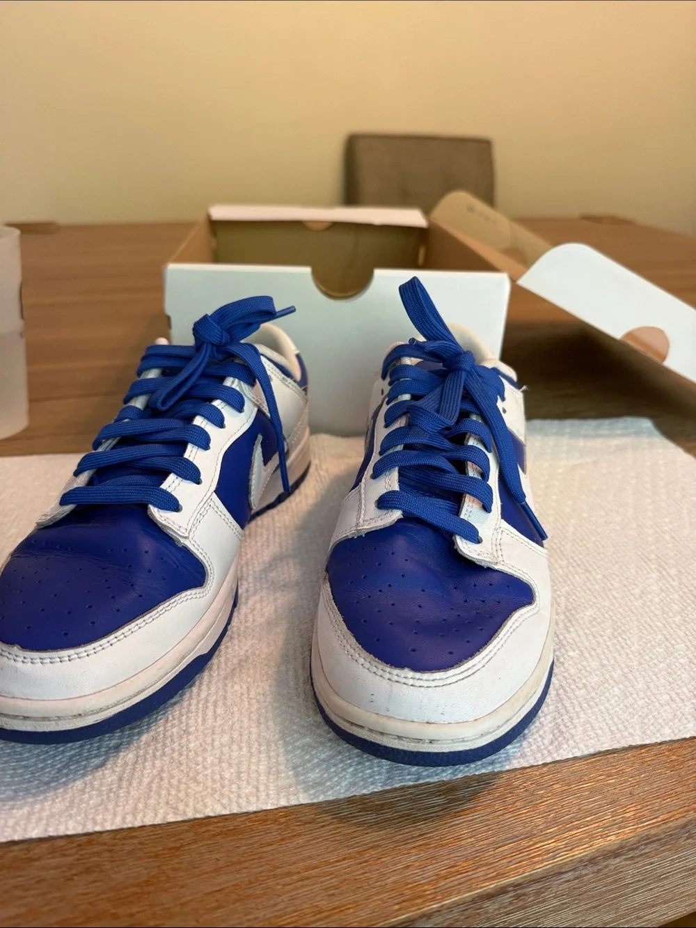 Nike Low-Top Sneakers in White and Royal Blue